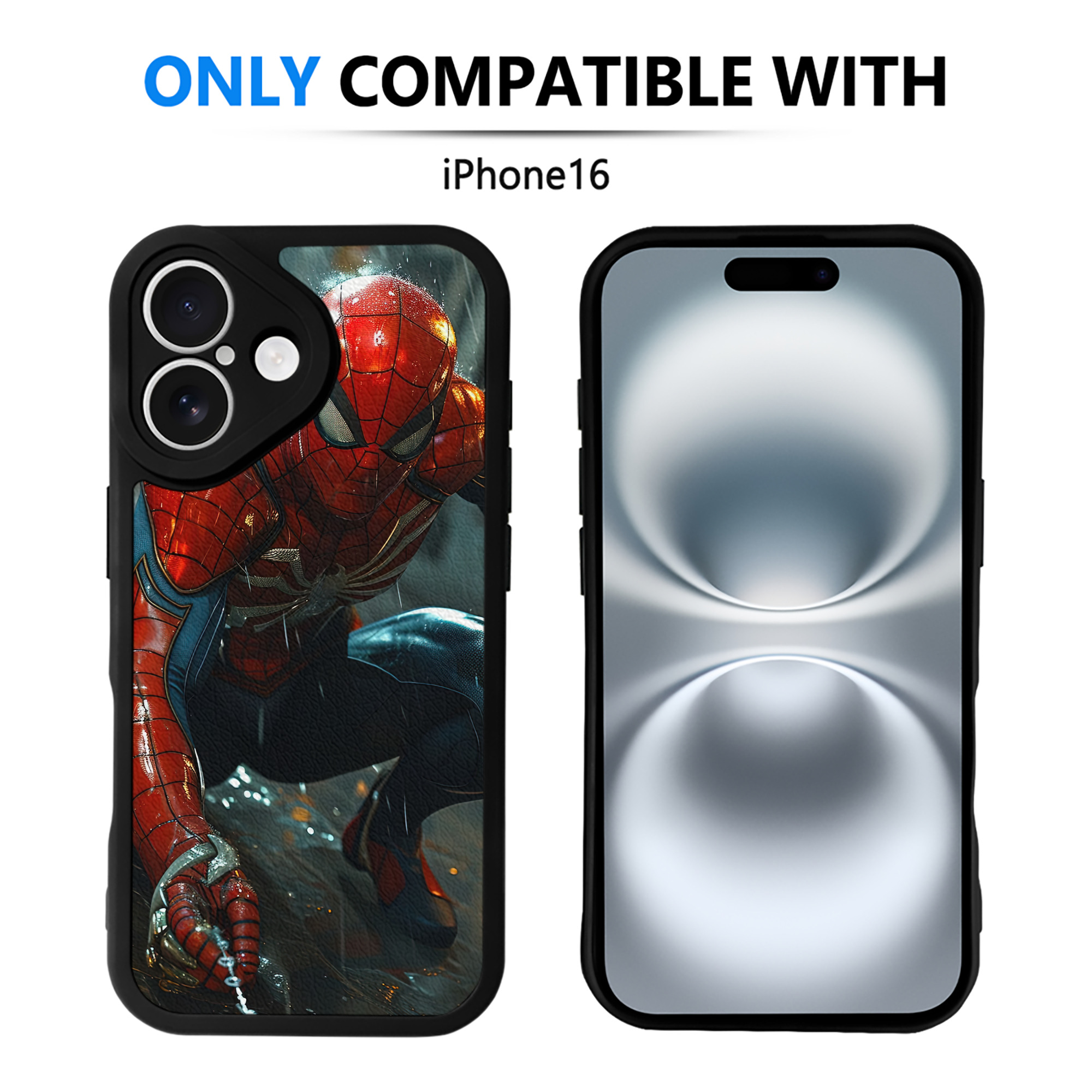 Spider Man スパイダーマン 【iPhone 16シリーズ対応】シリコンスマホケース（レザー調） 材質：シリコン